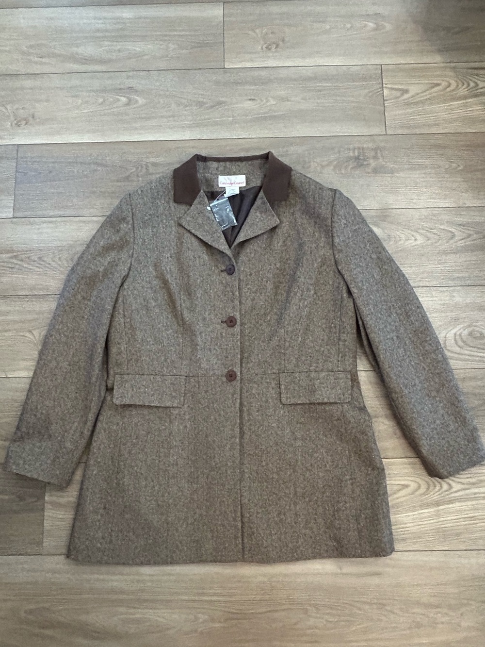 Cambridge Country Brown Wool Blend Tailored Jacket Size 16